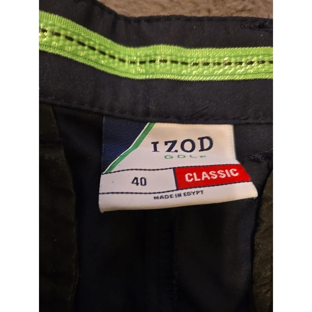 Izod Golf Shorts Mens 40 x 10 Blue Flat Front Performance Stretch Lightweight L
